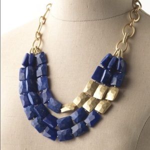 Stella & Dot Bahari Necklace, Blue and Gold